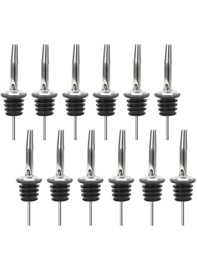 JBtek (12 Pack Stainless Steel Classic Bottle Pourers w/Tapered Spout - Image 1
